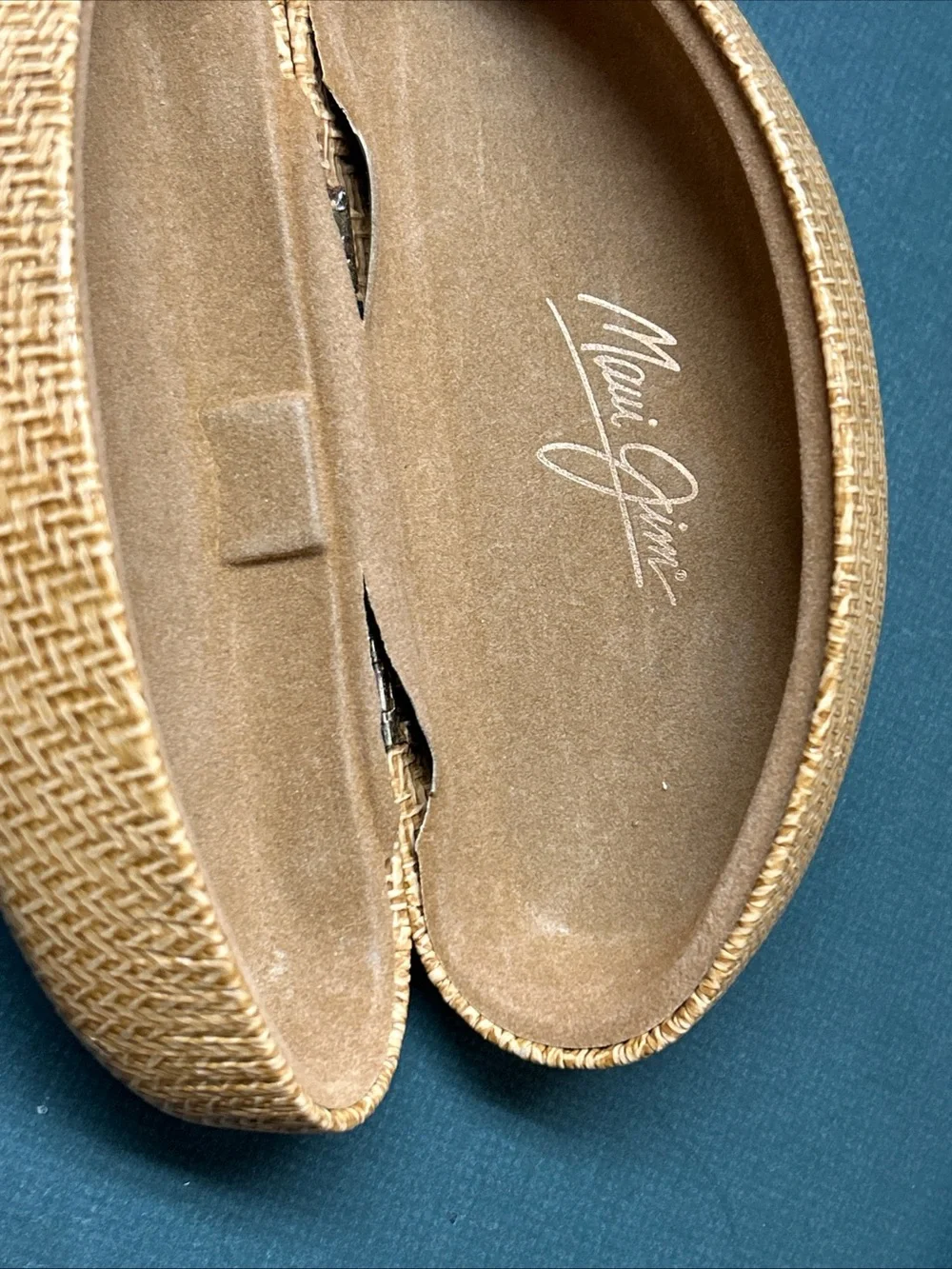 Maui Jim Sunglass Hard Case Large Clam Shell Straw Basket Weave Case Vintage